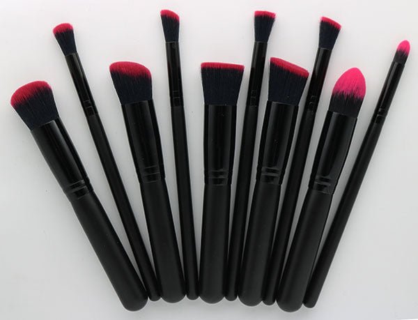 10-Piece Makeup Brush Set – Wooden Handle Beauty Brushes - Nest Nova Stores