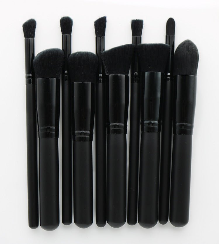 10-Piece Makeup Brush Set – Wooden Handle Beauty Brushes - Nest Nova Stores