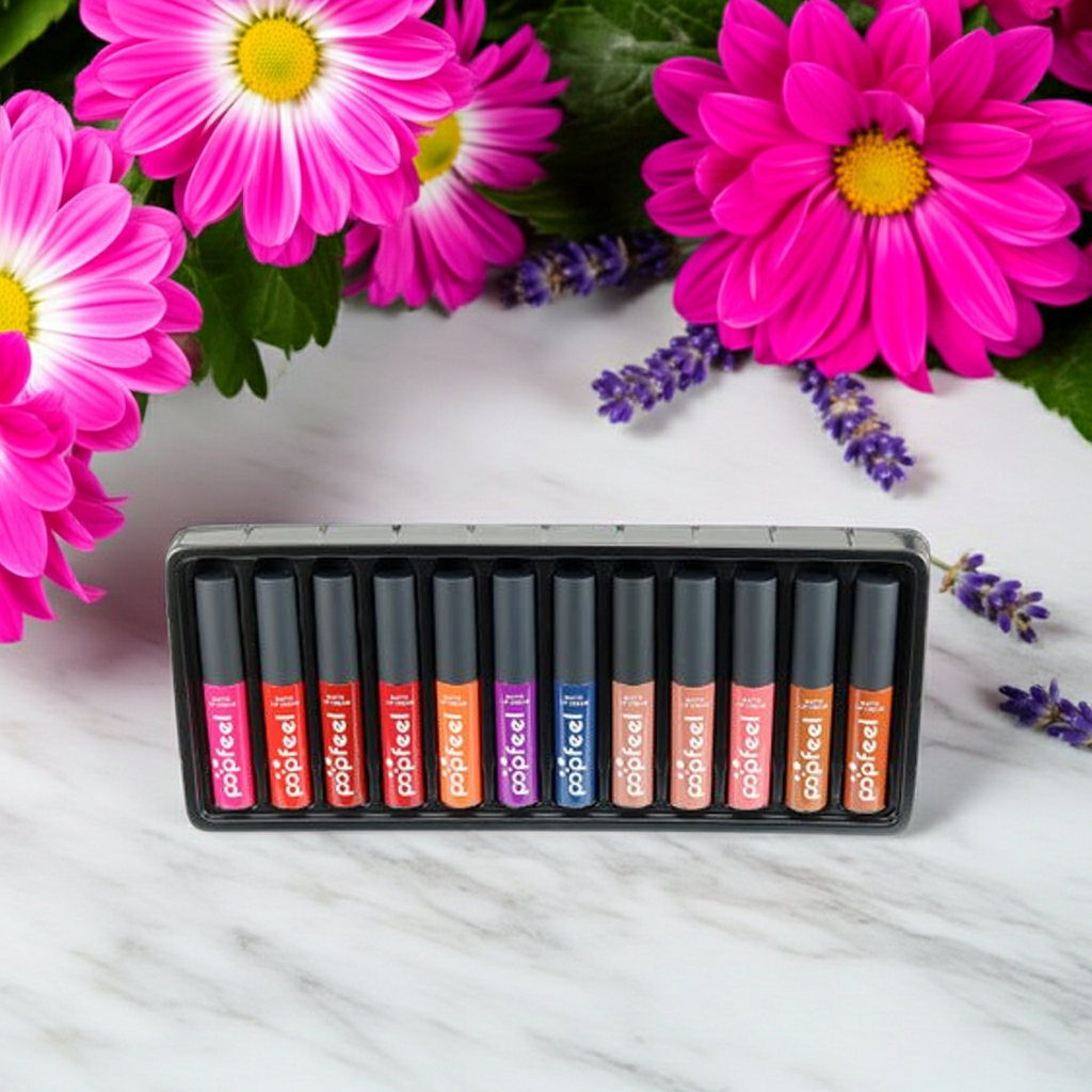  12-Color Lip Gloss Set – Glossy Lip Makeup Collection - Nest Nova Stores