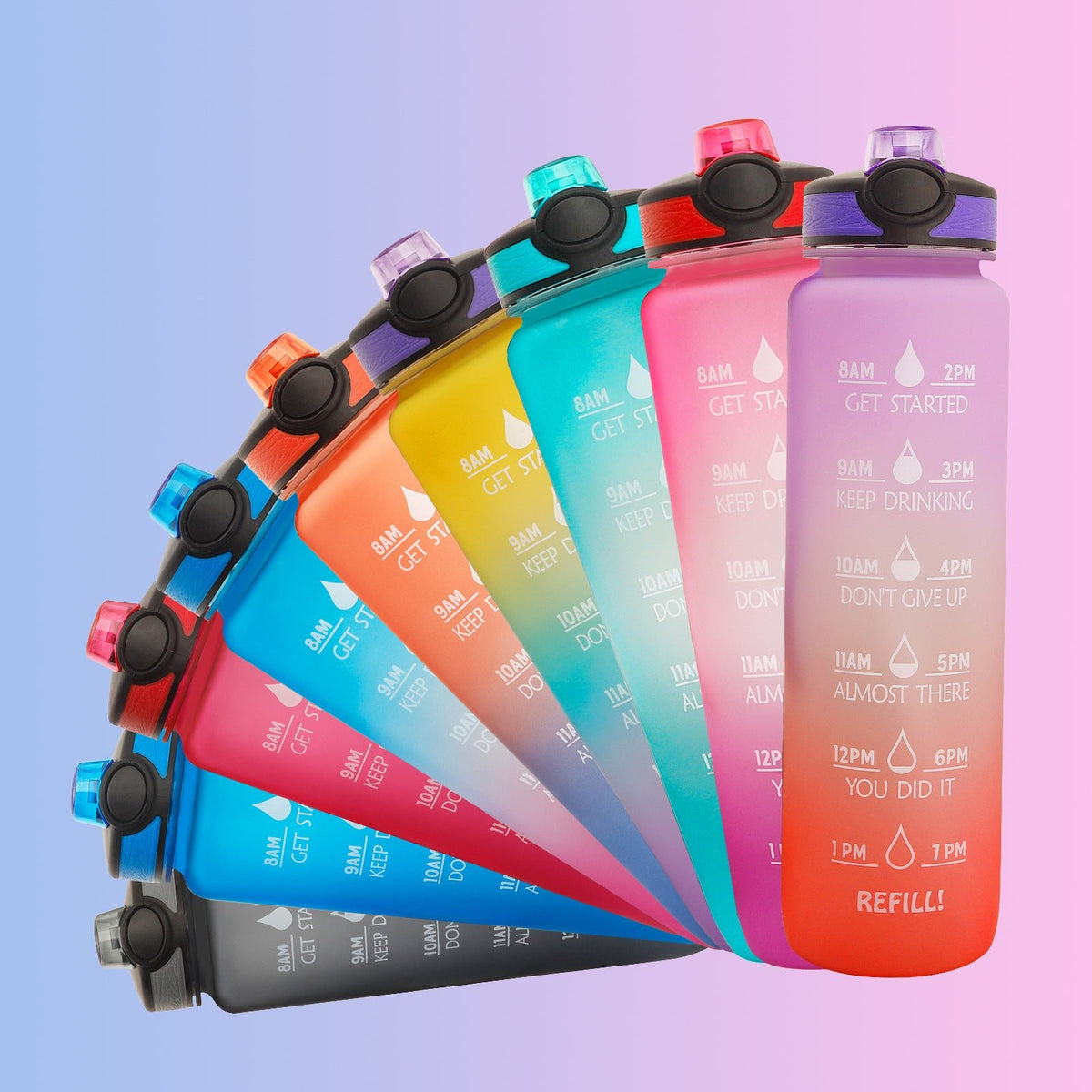 1L Motivational Water Bottle with Time Marker - Nest Nova Stores