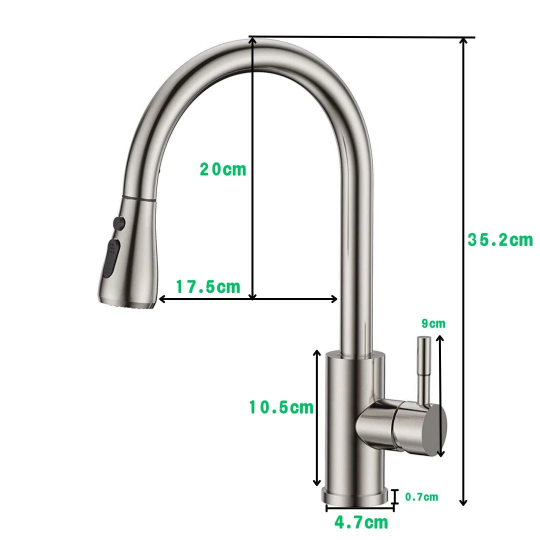 360° Pull-Out Kitchen Faucet – Single-Handle Mixer Tap with Spray - Nest Nova Stores