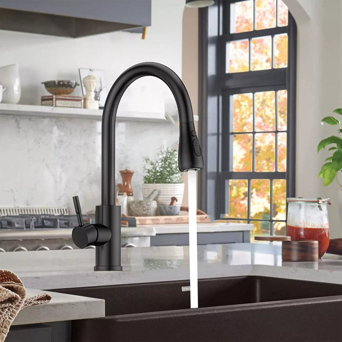 360° Pull-Out Kitchen Faucet – Single-Handle Mixer Tap with Spray - Nest Nova Stores