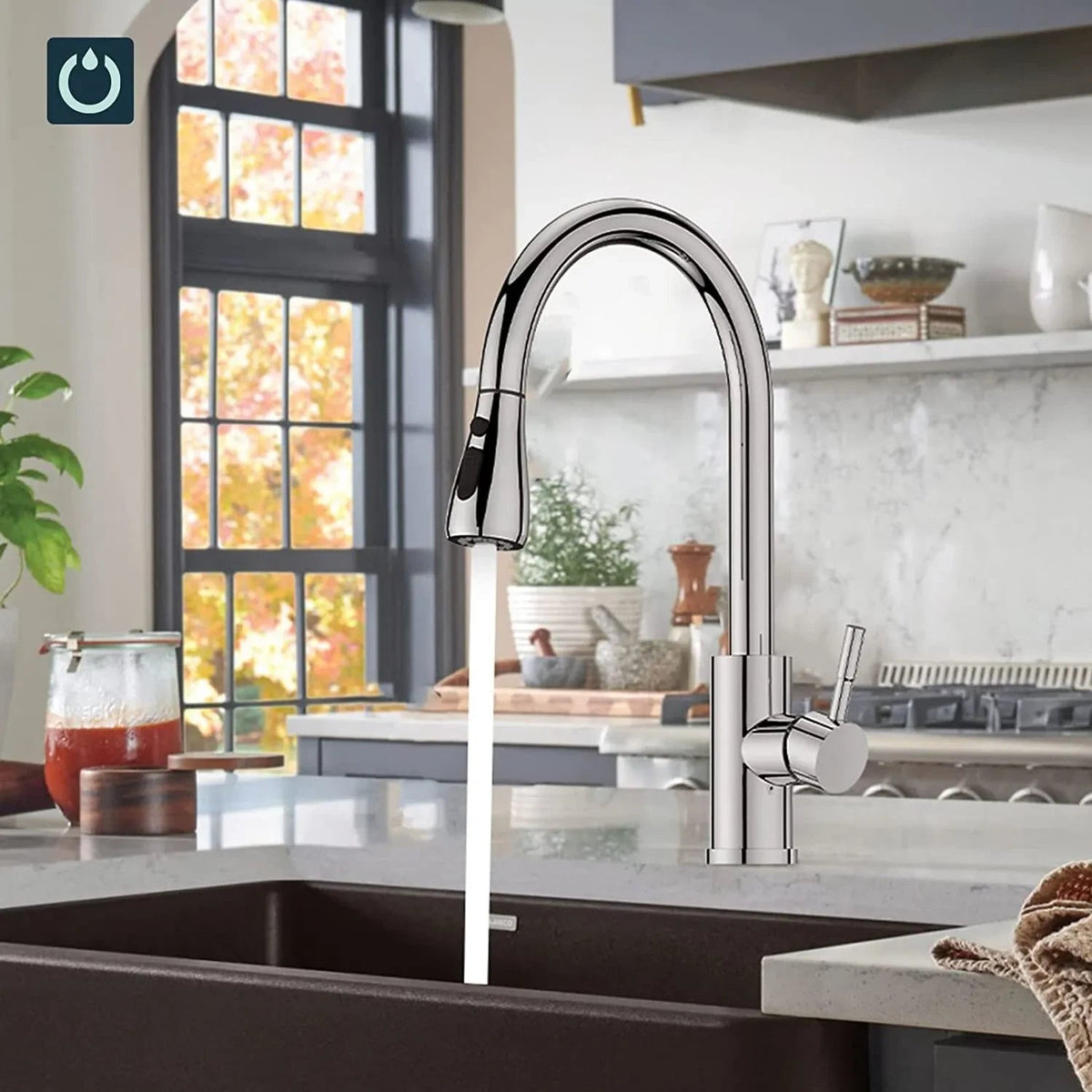 360° Pull-Out Kitchen Faucet – Single-Handle Mixer Tap with Spray - Nest Nova Stores