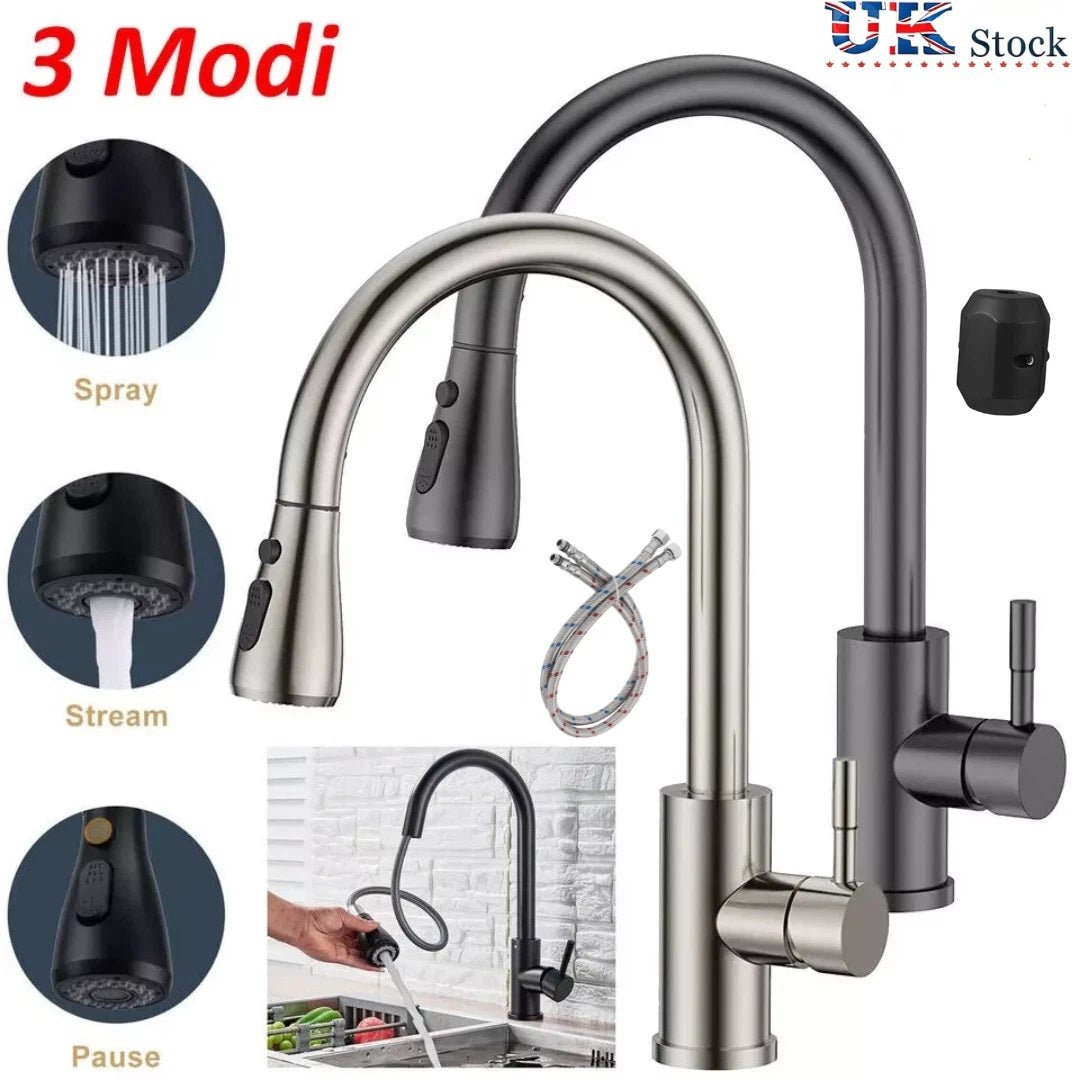 360° Pull-Out Kitchen Faucet – Single-Handle Mixer Tap with Spray - Nest Nova Stores