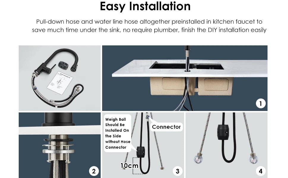 360° Pull-Out Kitchen Faucet – Single-Handle Mixer Tap with Spray - Nest Nova Stores