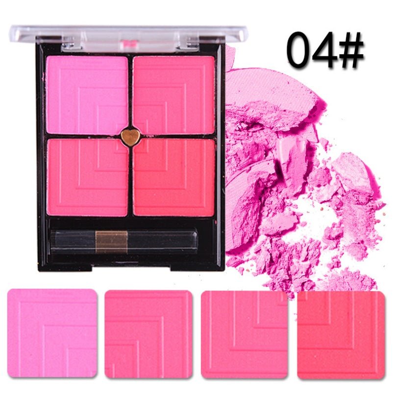 4-Color Blush & Contour Makeup Palette – Buildable Face Color - Nest Nova Stores