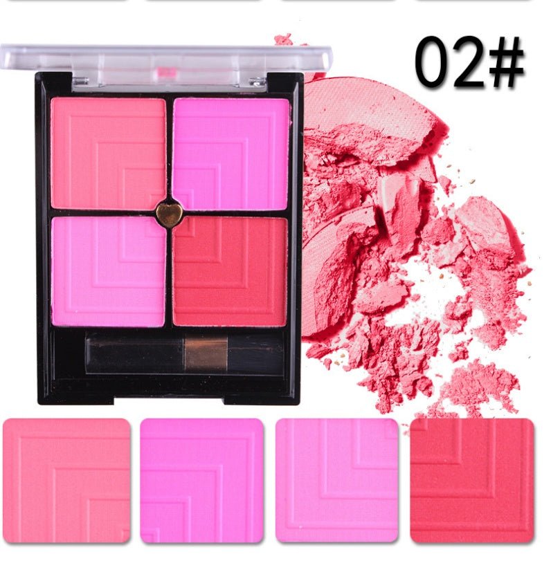 4-Color Blush & Contour Makeup Palette – Buildable Face Color - Nest Nova Stores