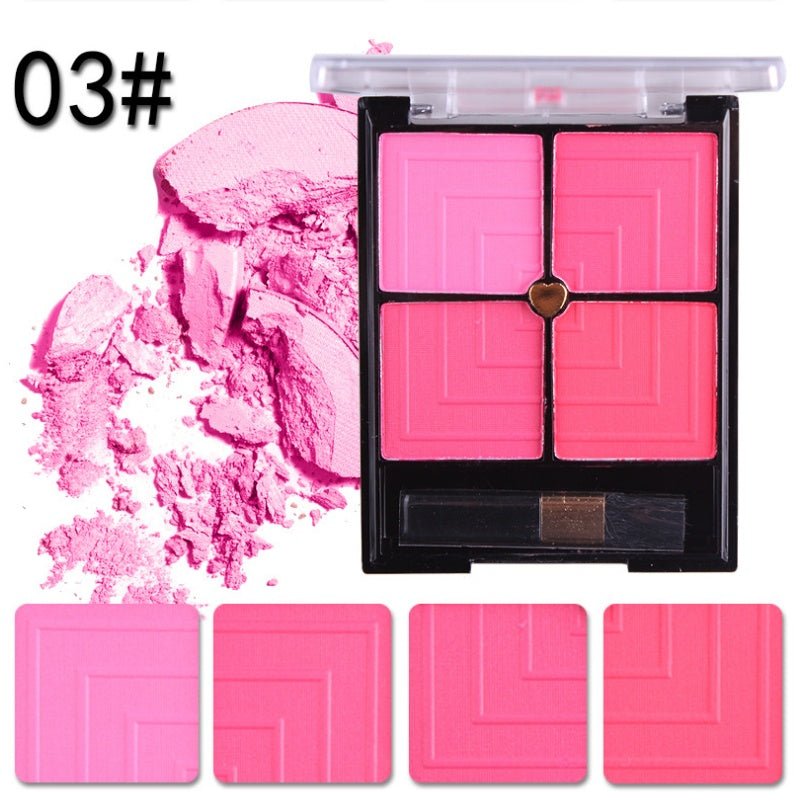4-Color Blush & Contour Makeup Palette – Buildable Face Color - Nest Nova Stores