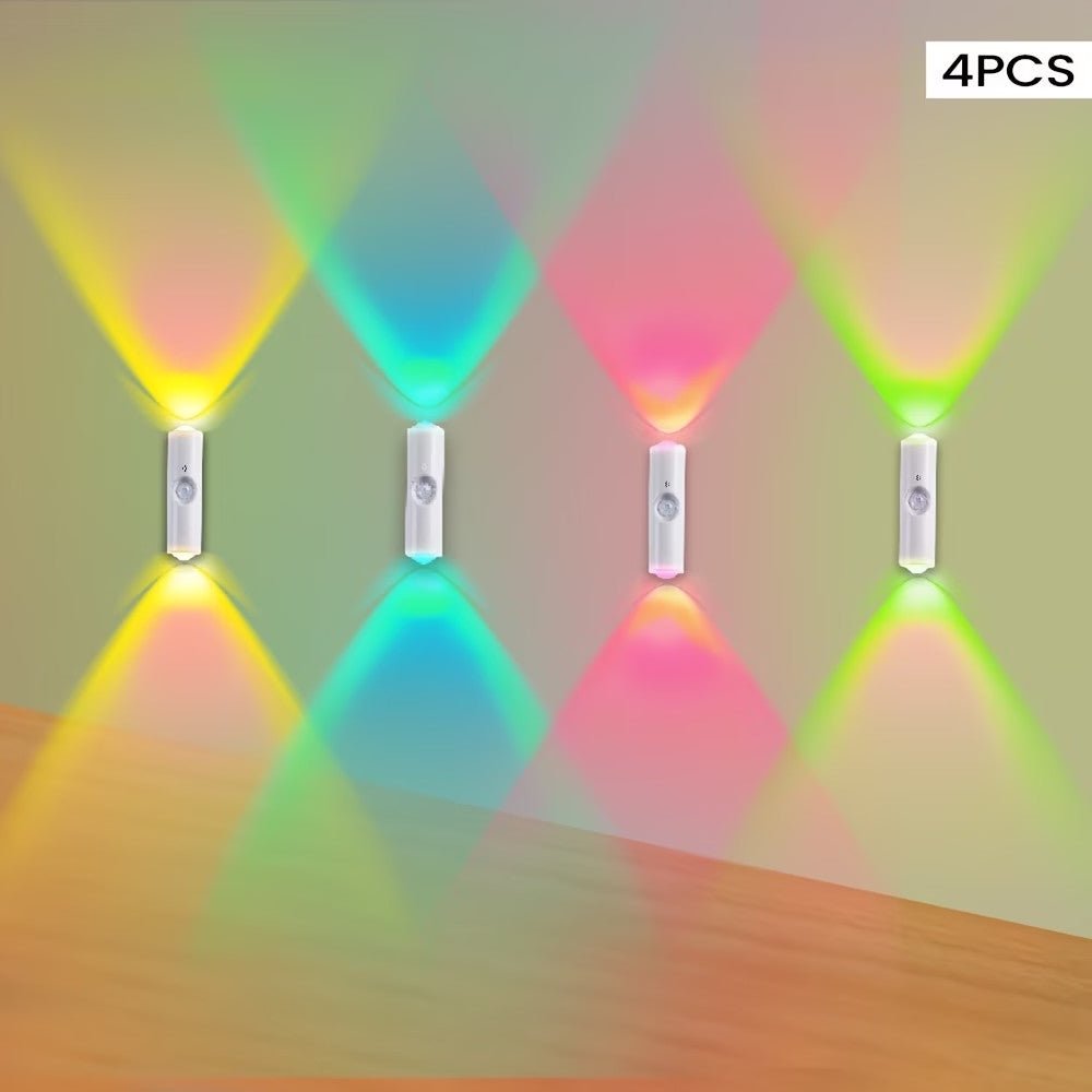 4-Pack Magnetic Motion Sensor LED Night Lights – Rechargeable RGB Ambient Lamps - Nest Nova Stores