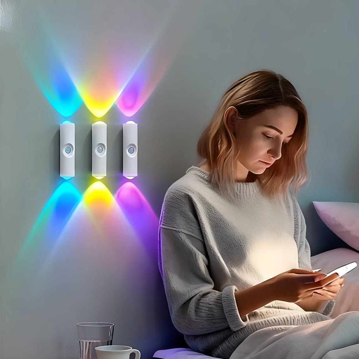 4-Pack Magnetic Motion Sensor LED Night Lights – Rechargeable RGB Ambient Lamps - Nest Nova Stores