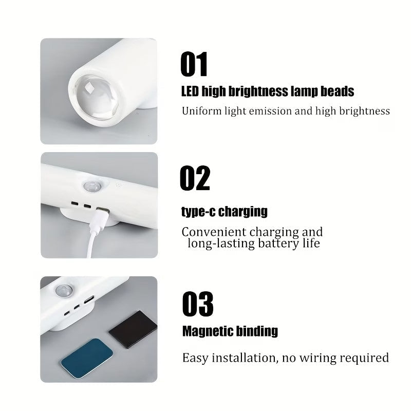4-Pack Magnetic Motion Sensor LED Night Lights – Rechargeable RGB Ambient Lamps - Nest Nova Stores