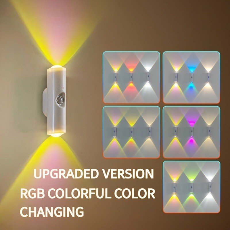 4-Pack Magnetic Motion Sensor LED Night Lights – Rechargeable RGB Ambient Lamps - Nest Nova Stores