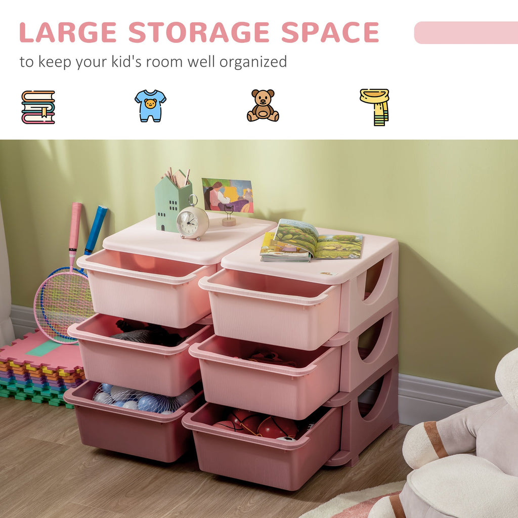 6-Drawer Kids Toy Storage Organizer – 3-Tier Toy Cubby for Playrooms & Bedrooms - Nest Nova Stores