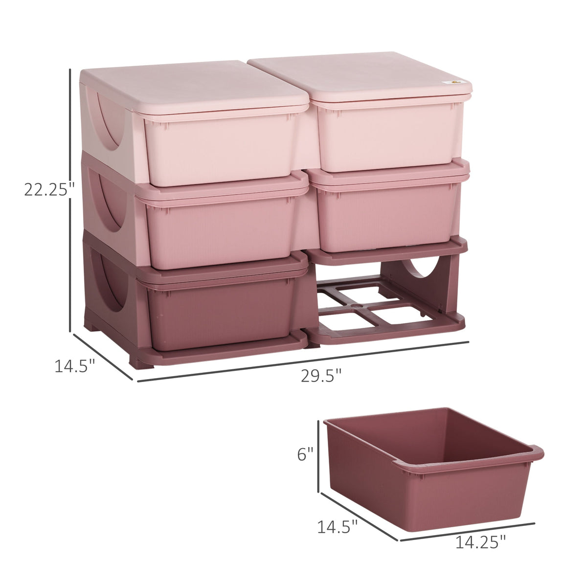 6-Drawer Kids Toy Storage Organizer – 3-Tier Toy Cubby for Playrooms & Bedrooms - Nest Nova Stores