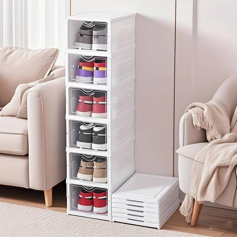 6-Tier Clear Shoe Storage Organizer – Space-Saving Stackable Shoe Cabinet - Nest Nova Stores
