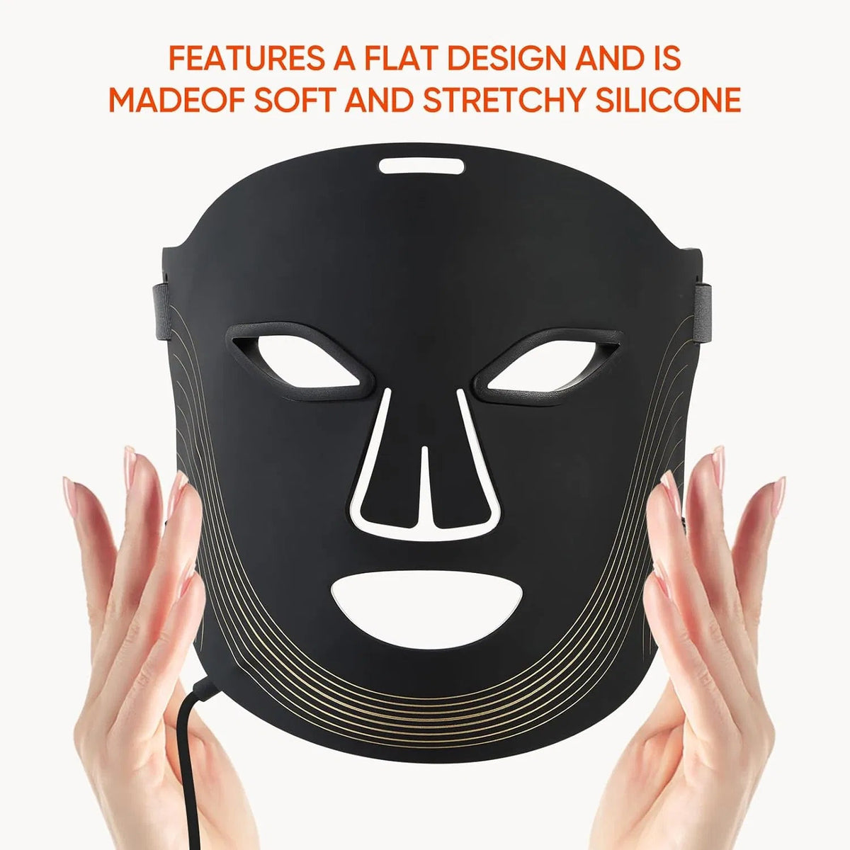 7 Color Cordless LED Face Mask For Wrinkle & Acne Reducing - Black - Nest Nova Stores