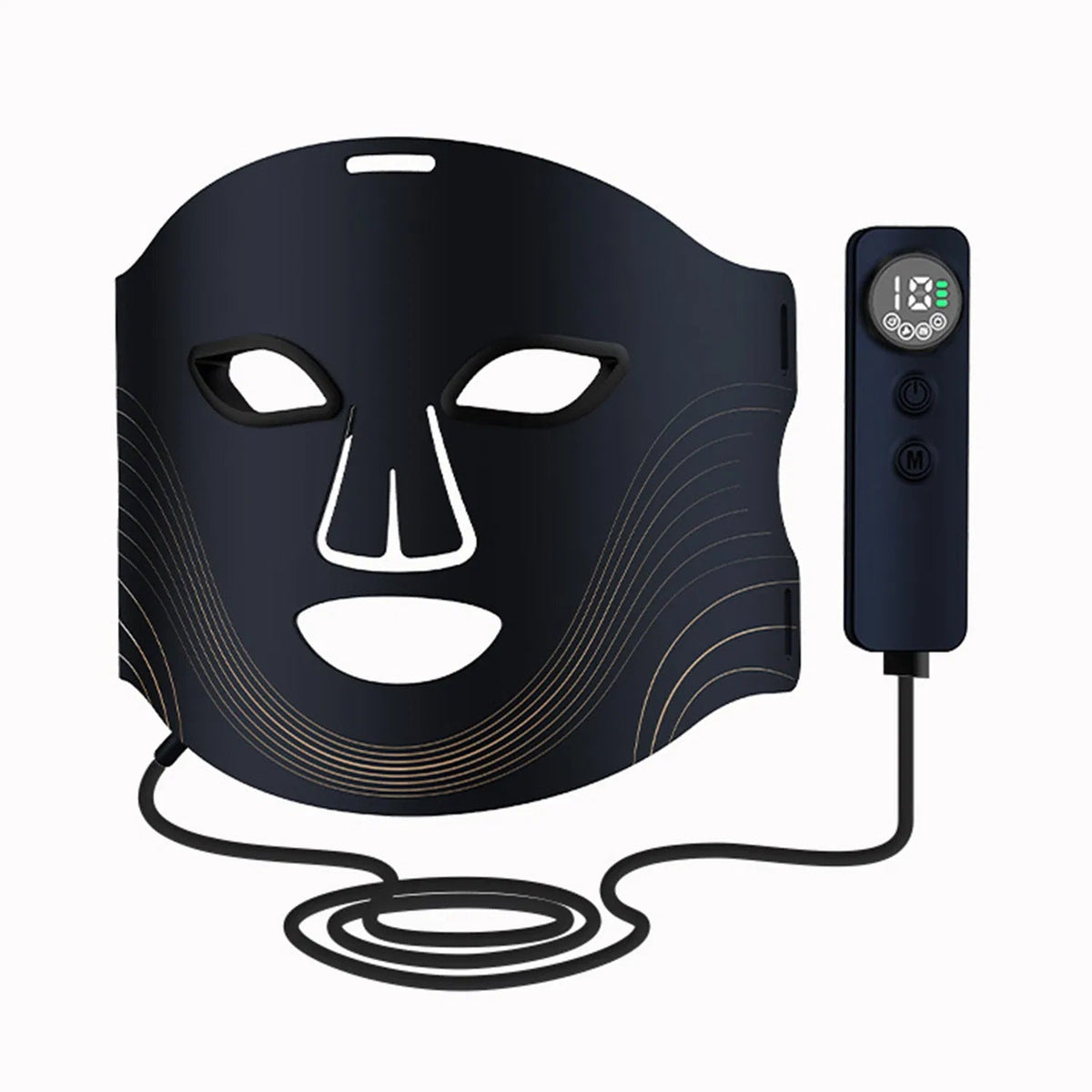 7 Color Cordless LED Face Mask For Wrinkle & Acne Reducing - Black - Nest Nova Stores