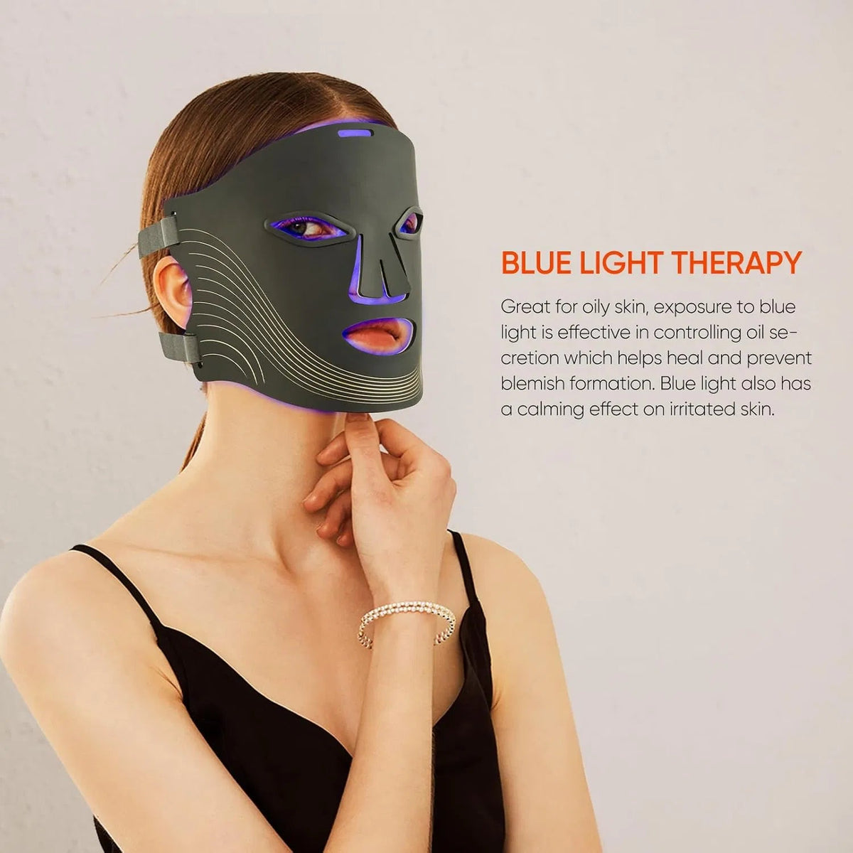 7 Color Cordless LED Face Mask For Wrinkle & Acne Reducing - Black - Nest Nova Stores