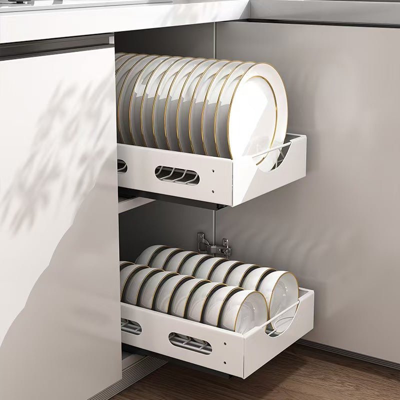 Pull-Out Kitchen Cabinet Organizer – Adjustable Dish & Bowl Storage Rack - Nest Nova Stores