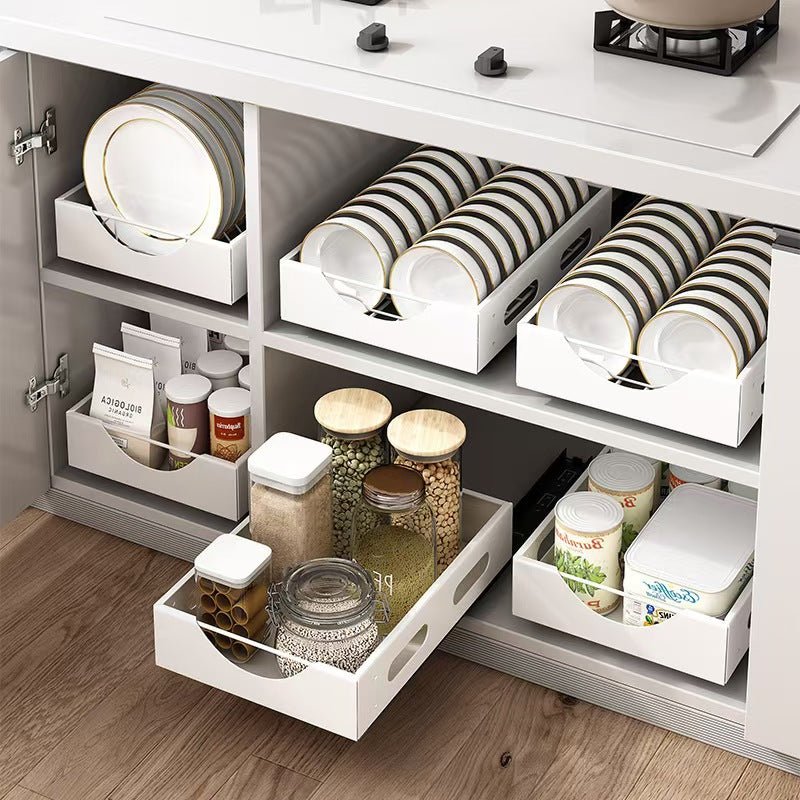 Pull-Out Kitchen Cabinet Organizer – Adjustable Dish & Bowl Storage Rack - Nest Nova Stores