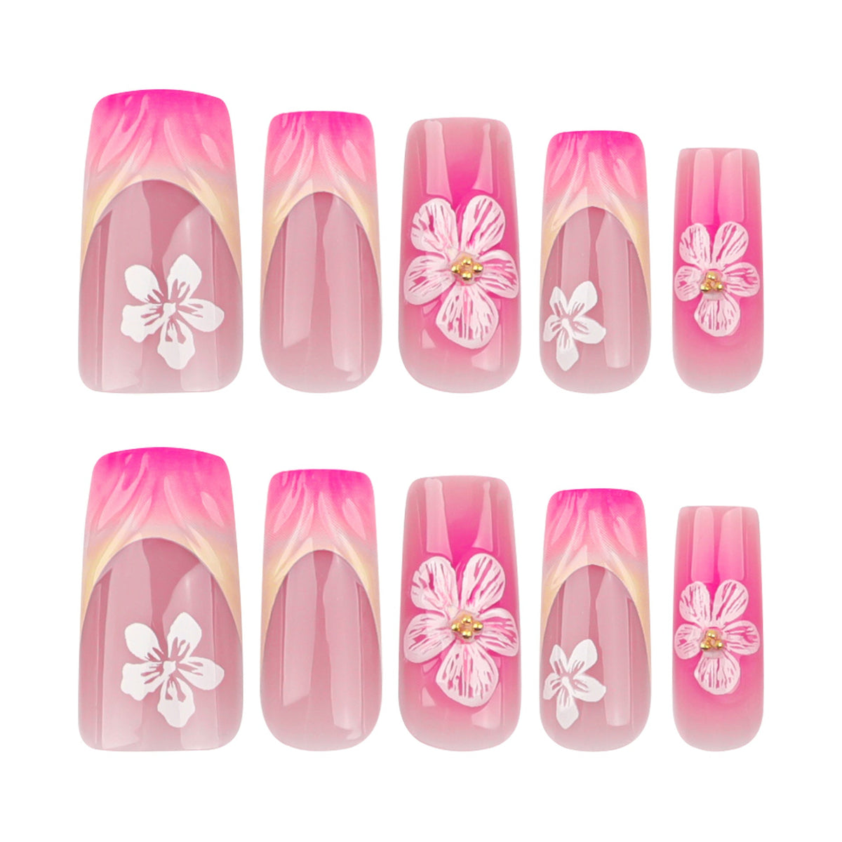 Short Ombre Square Nail Press-on Nails - Nest Nova Stores