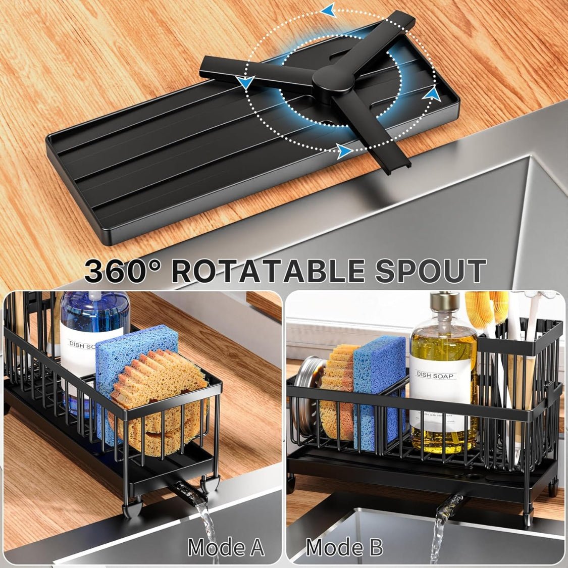 Stainless Steel Kitchen Sink Caddy – Sponge, Soap & Brush Organizer - Nest Nova Stores