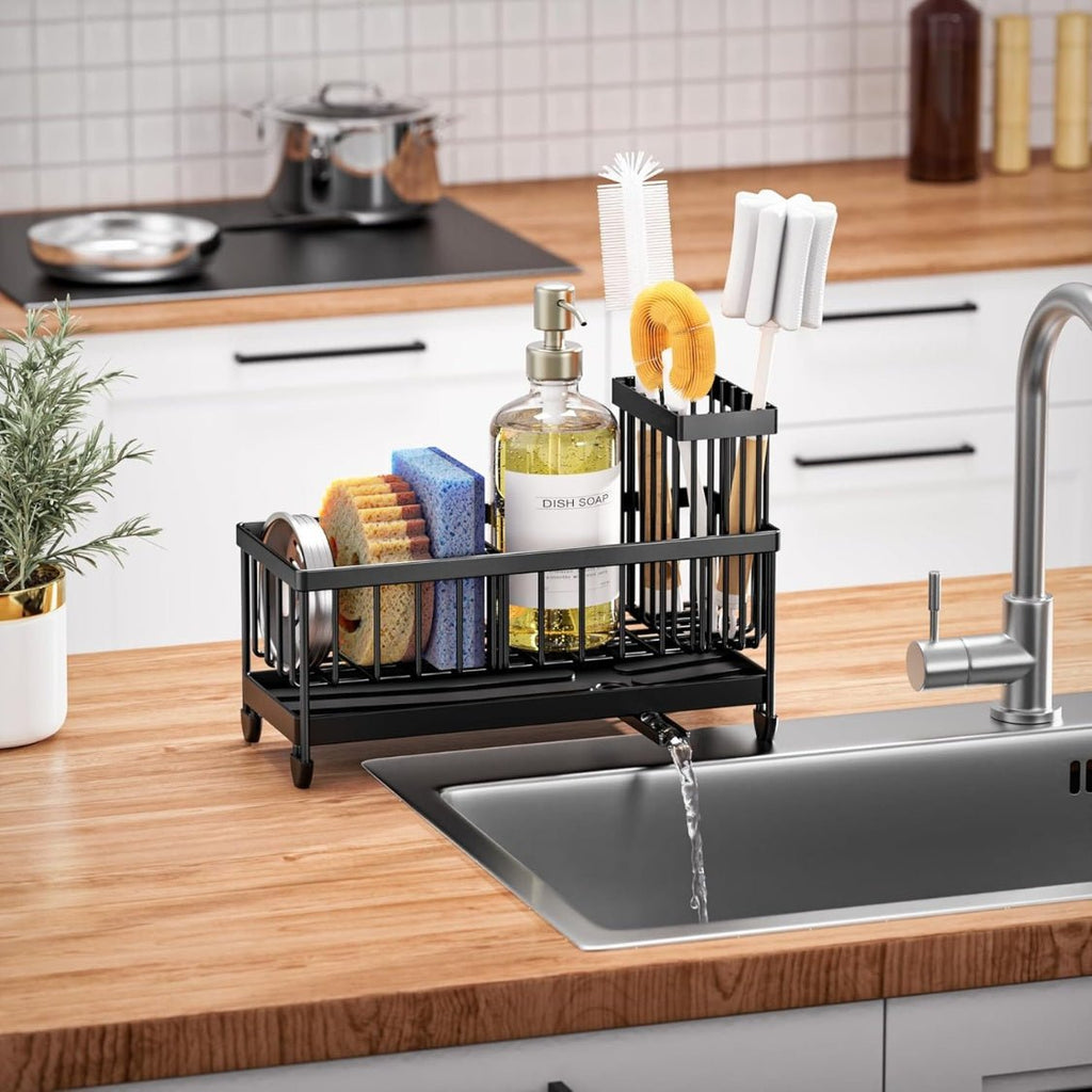 Stainless Steel Kitchen Sink Caddy – Sponge, Soap & Brush Organizer - Nest Nova Stores