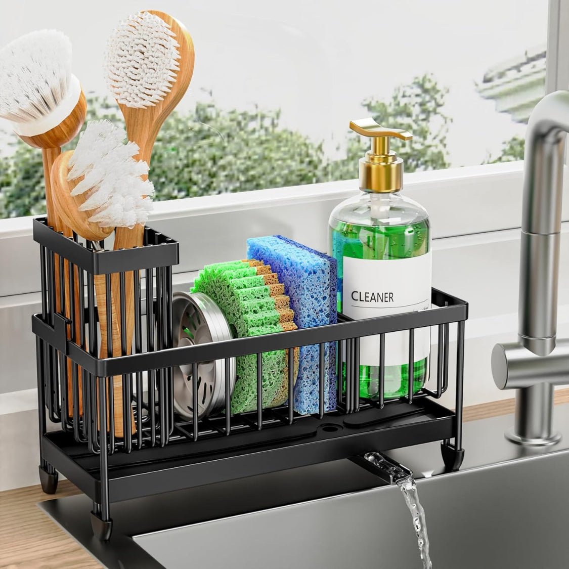 Stainless Steel Kitchen Sink Caddy – Sponge, Soap & Brush Organizer - Nest Nova Stores