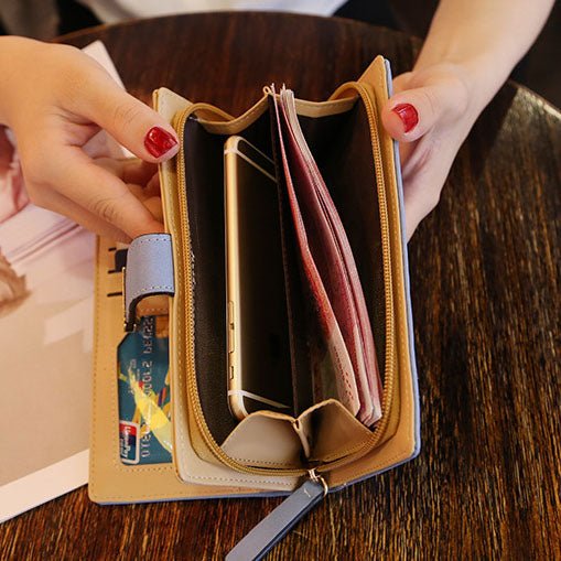 Women's Fashion Long Wallet Clutch - Elegant Hollow Out Leaf Design Zipper Closure Wristlet Handbag With Card Slots & Phone Compartment, Trendy Evening Purse For Ladies & Girls - Nest Nova Stores